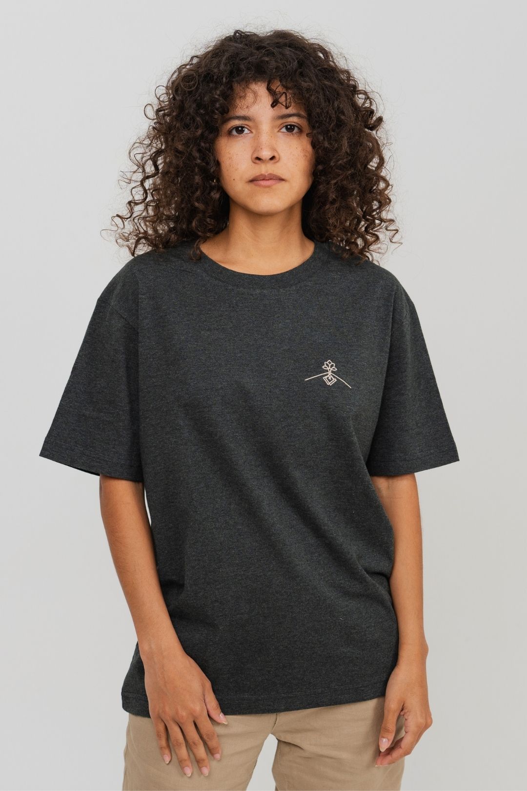 Camiseta orgánica - Gris Oscuro Jaspeado