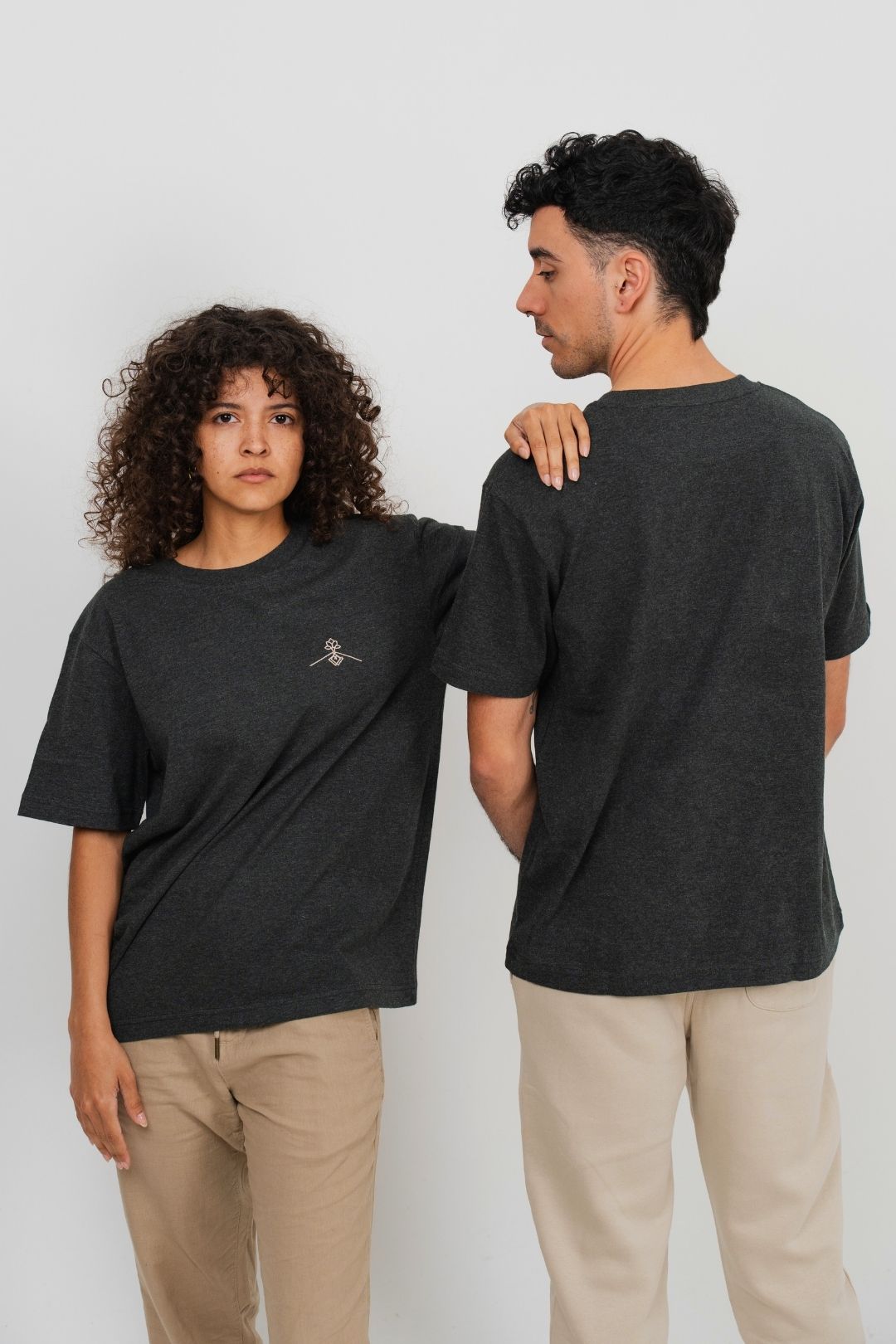 Camiseta orgánica - Gris Oscuro Jaspeado