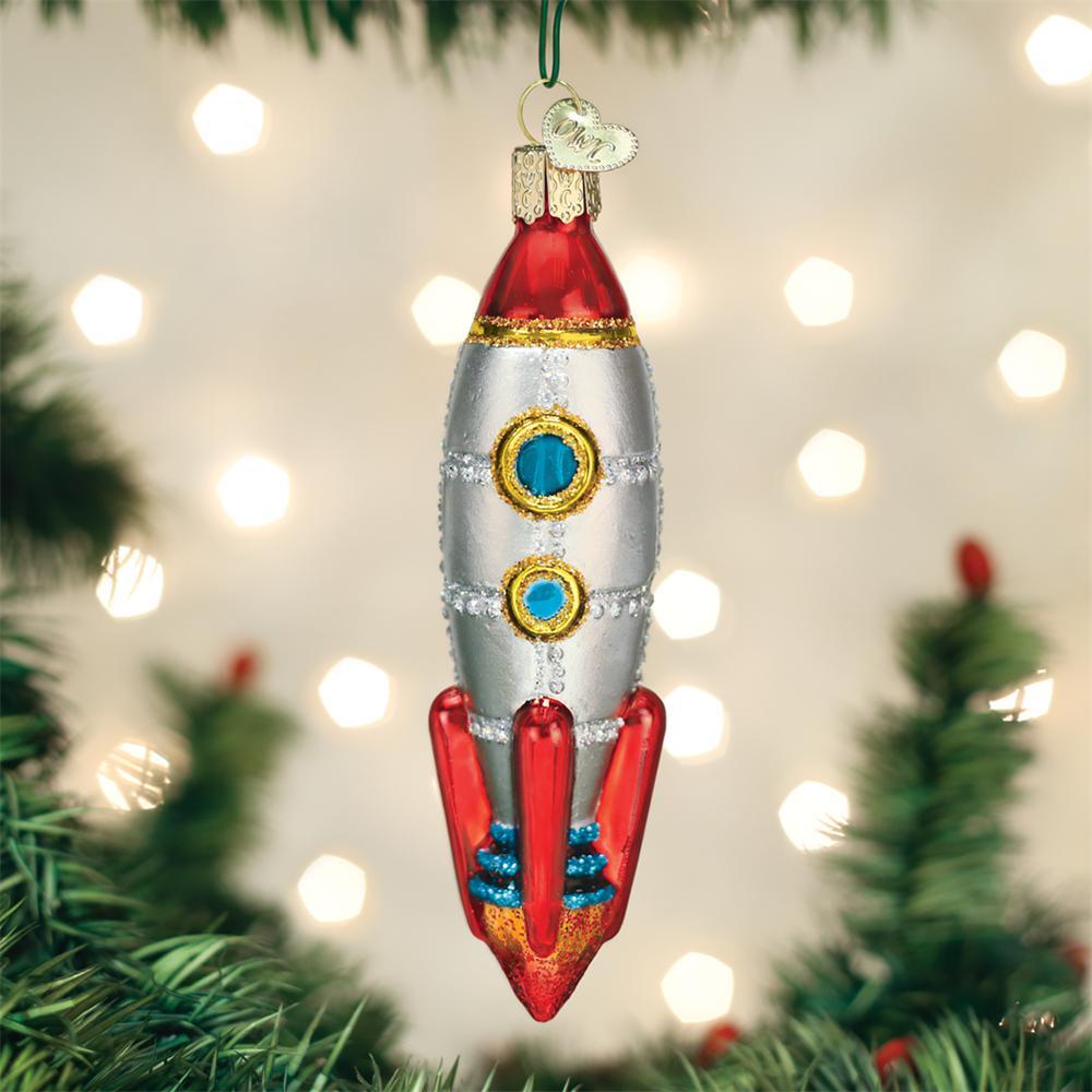 Vintage Toy Rocket Ship Ornament