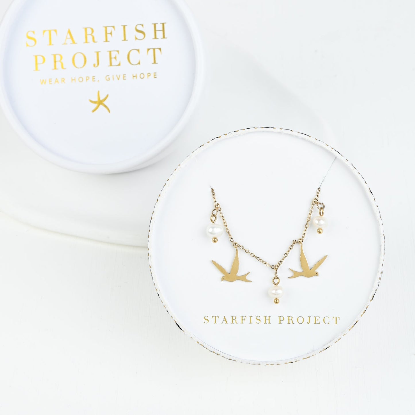 Starfish Project gift box, pearl and golden necklace, jewelry brands, quality necklaces for women, jewelry websites