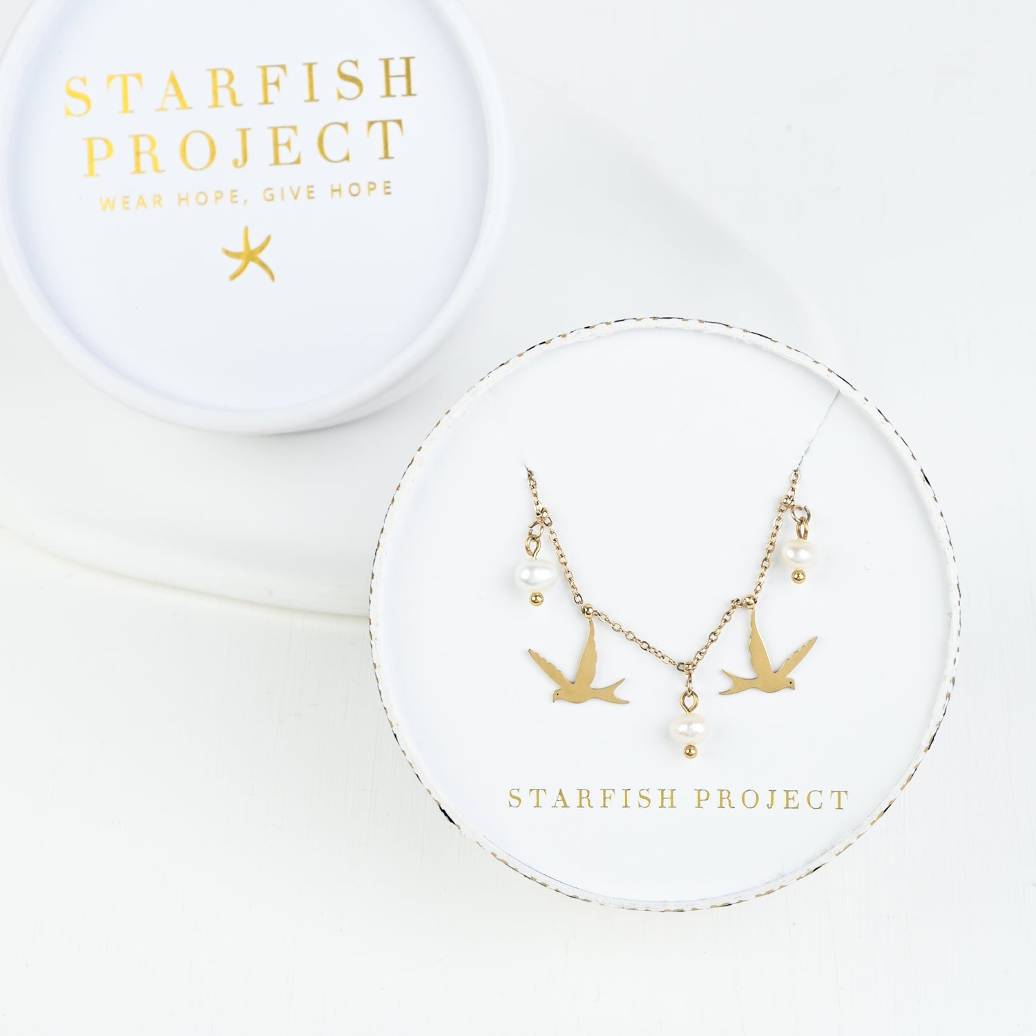 Starfish Project gift box, pearl and golden necklace, jewelry brands, quality necklaces for women, jewelry websites