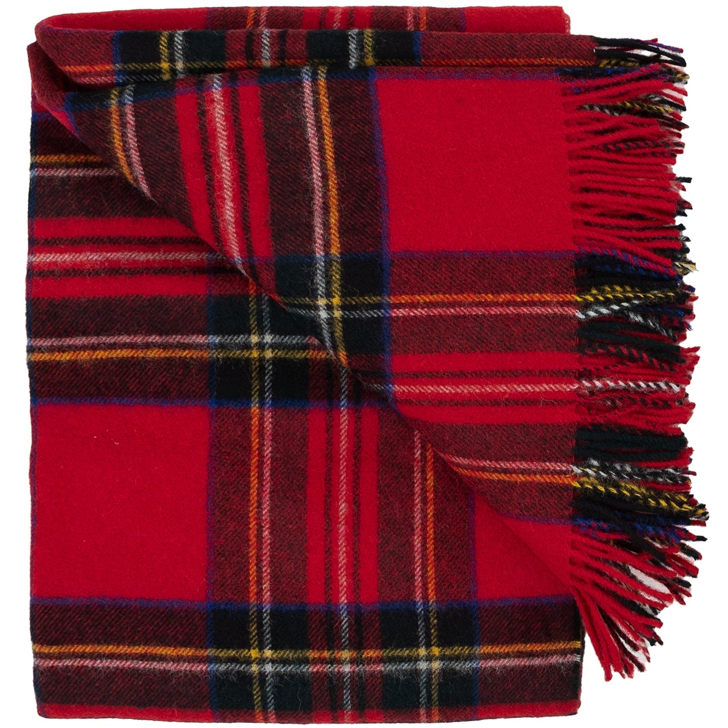 Highland Tweeds Shetland Lambswool Throw - Royal Stewart