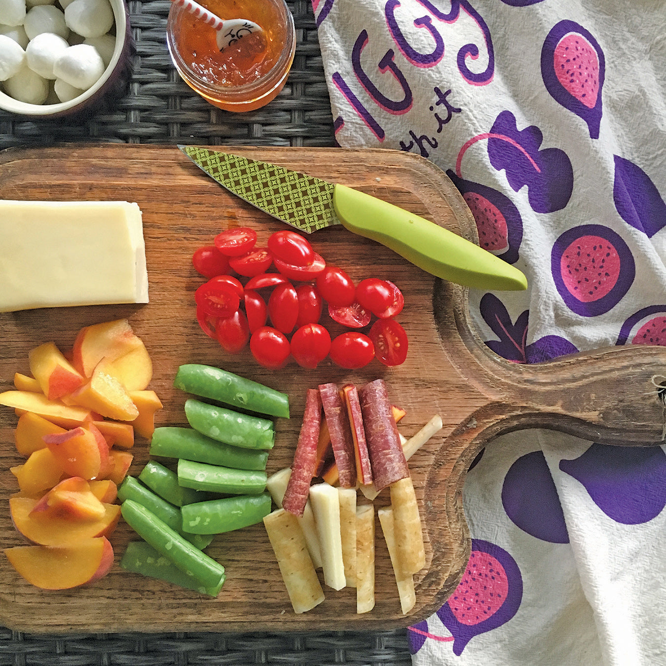 Fig Dish Towel + Sponge Cloth Gift Set