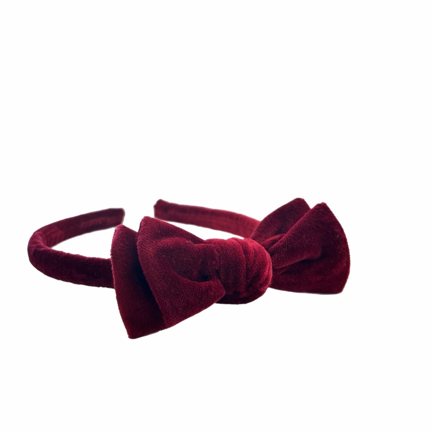 Cotton Velvet Headband Bow | Winterberry Red | Limited Edition