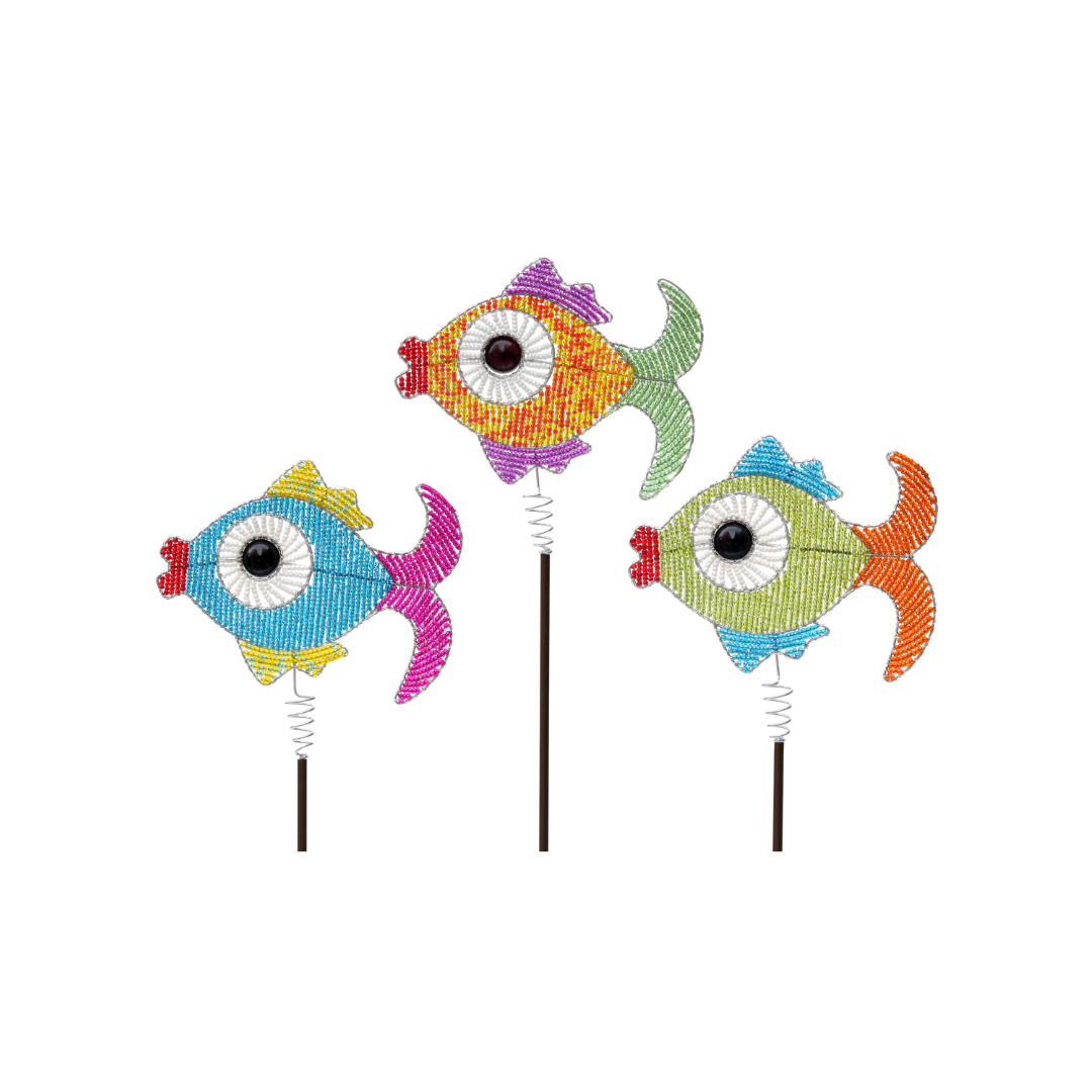 Fish Garden Stake, Asst  (Set of 3)