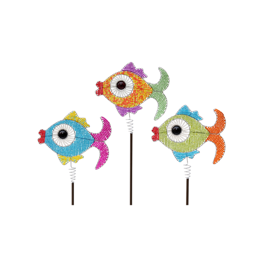 Fish Garden Stake, Asst  (Set of 3)