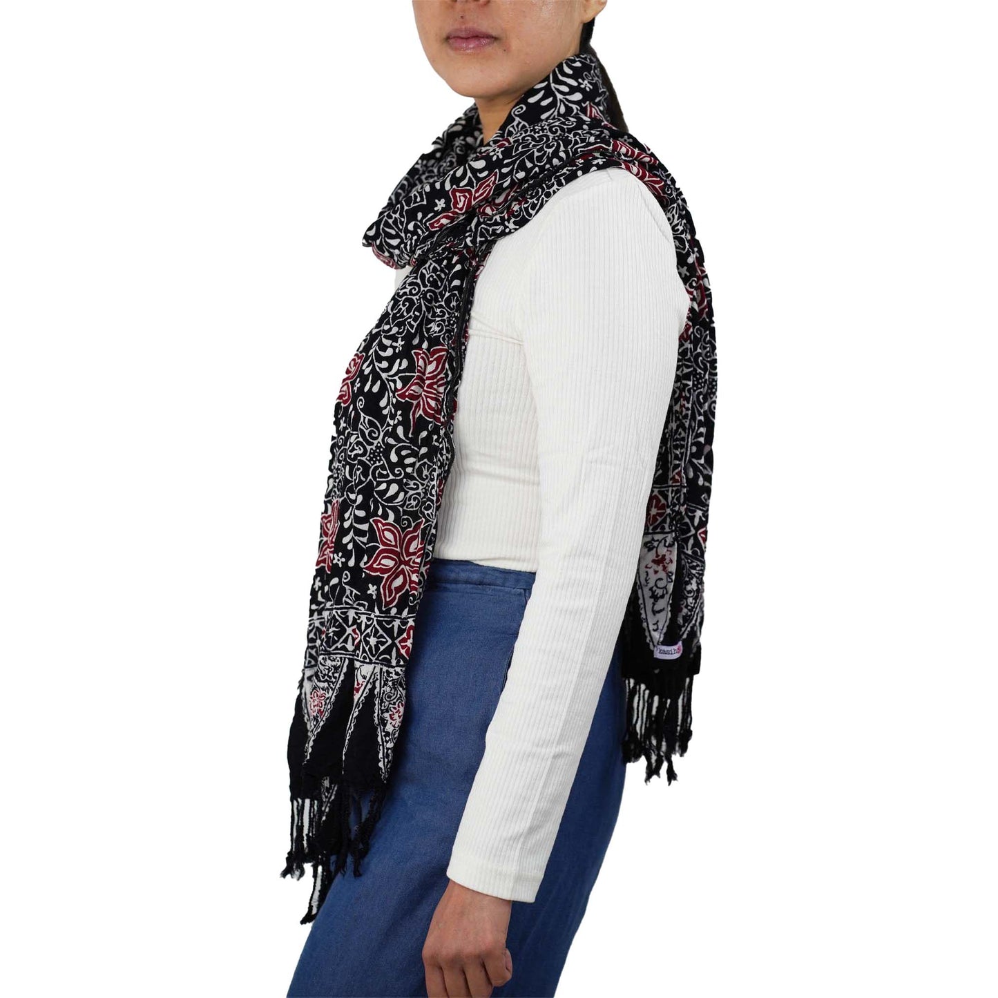 Hand Dyed Batik Scarf - Floral Star