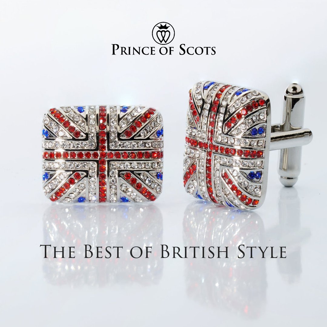 Union Jack Crystal Cufflinks