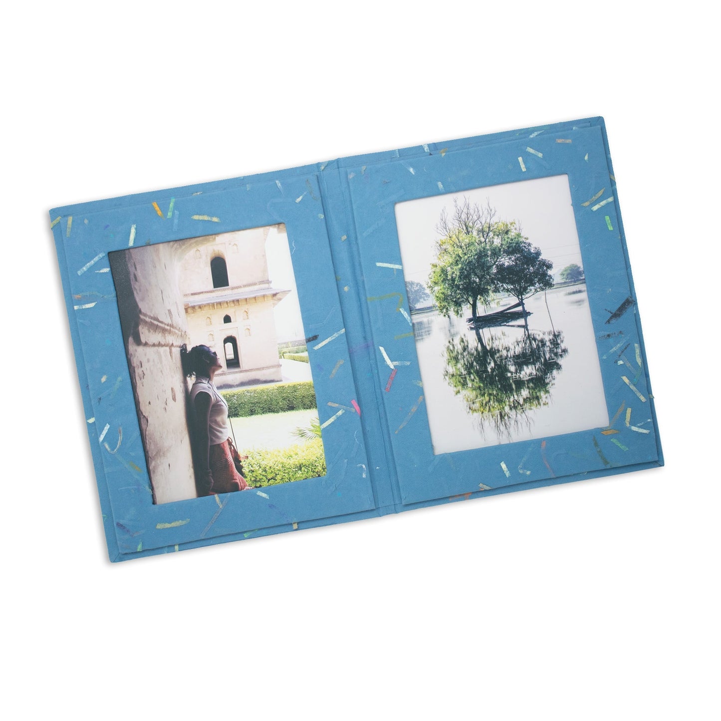 Double Photo Frames | Handmade | Upcycled Tree-Free Paper | Fair Trade | Set of 5