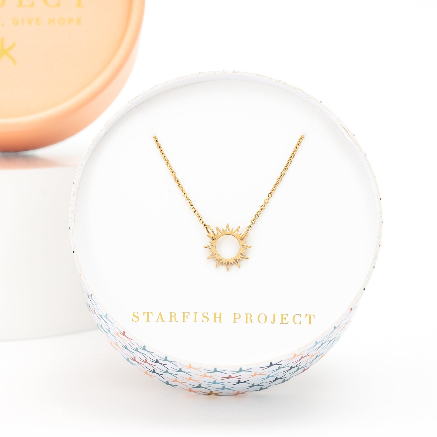 Gold sun-shaped necklace, cute sun themed necklace for women, symbolism for hope, gift shops near me