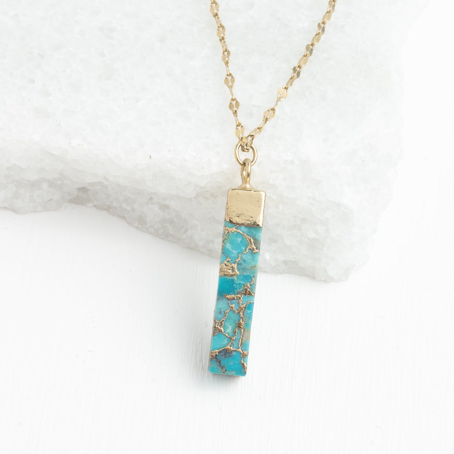 Blue and gold pendant necklace, turquoise stone wrapped in 14k plated gold with adjustable gold chain, women's jewelry like pandora, fair trade jewelry organization, Mother's day gift idea