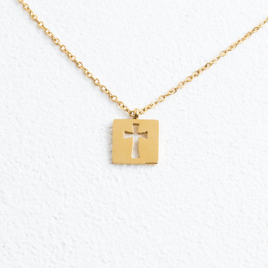 High quality gold necklace, gold cross necklace for women, fair trade jewelry company, cute cross necklace for women