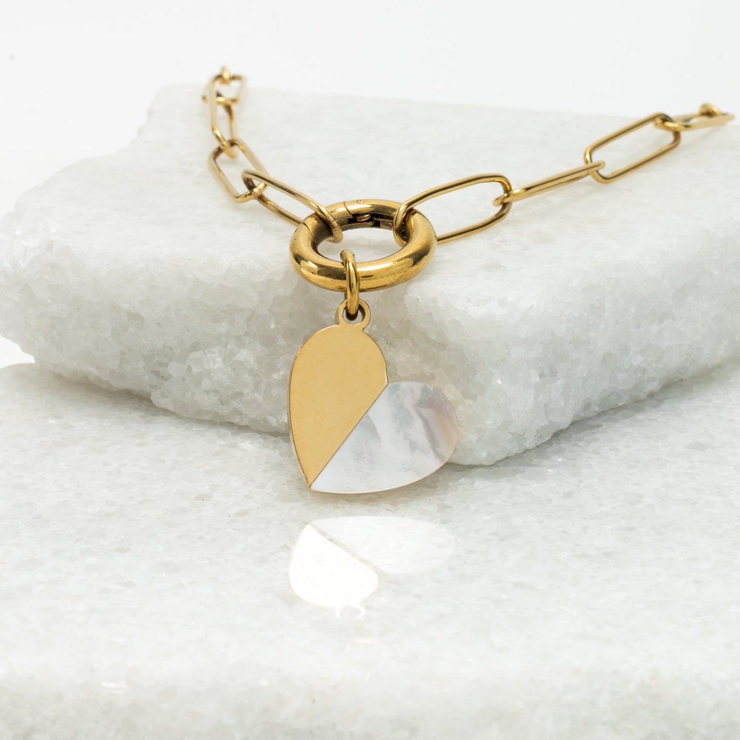 Heart of Mary Necklace Gold