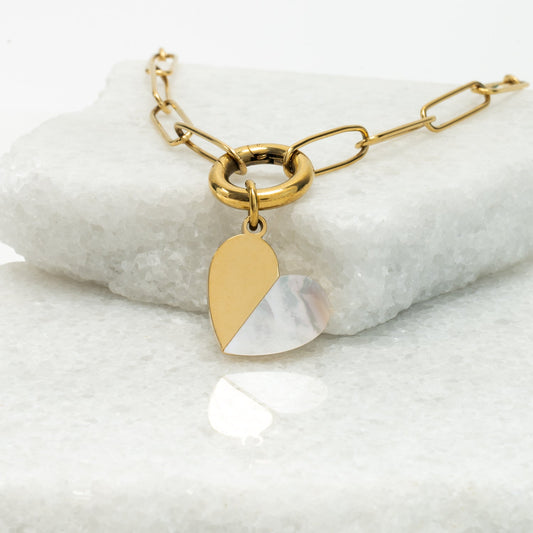 Heart of Mary Necklace Gold