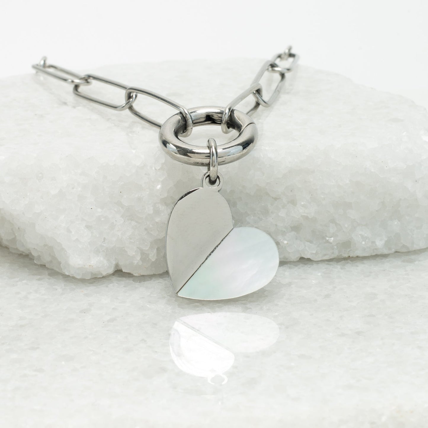 Heart of Mary Necklace Silver