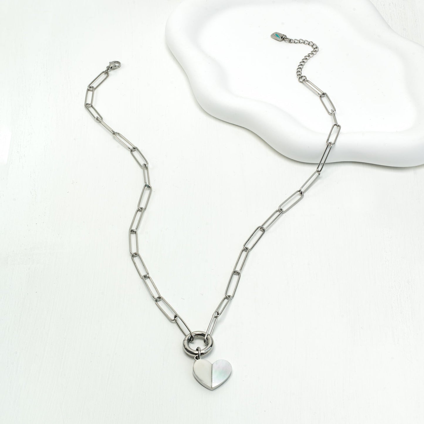 Heart of Mary Necklace Silver