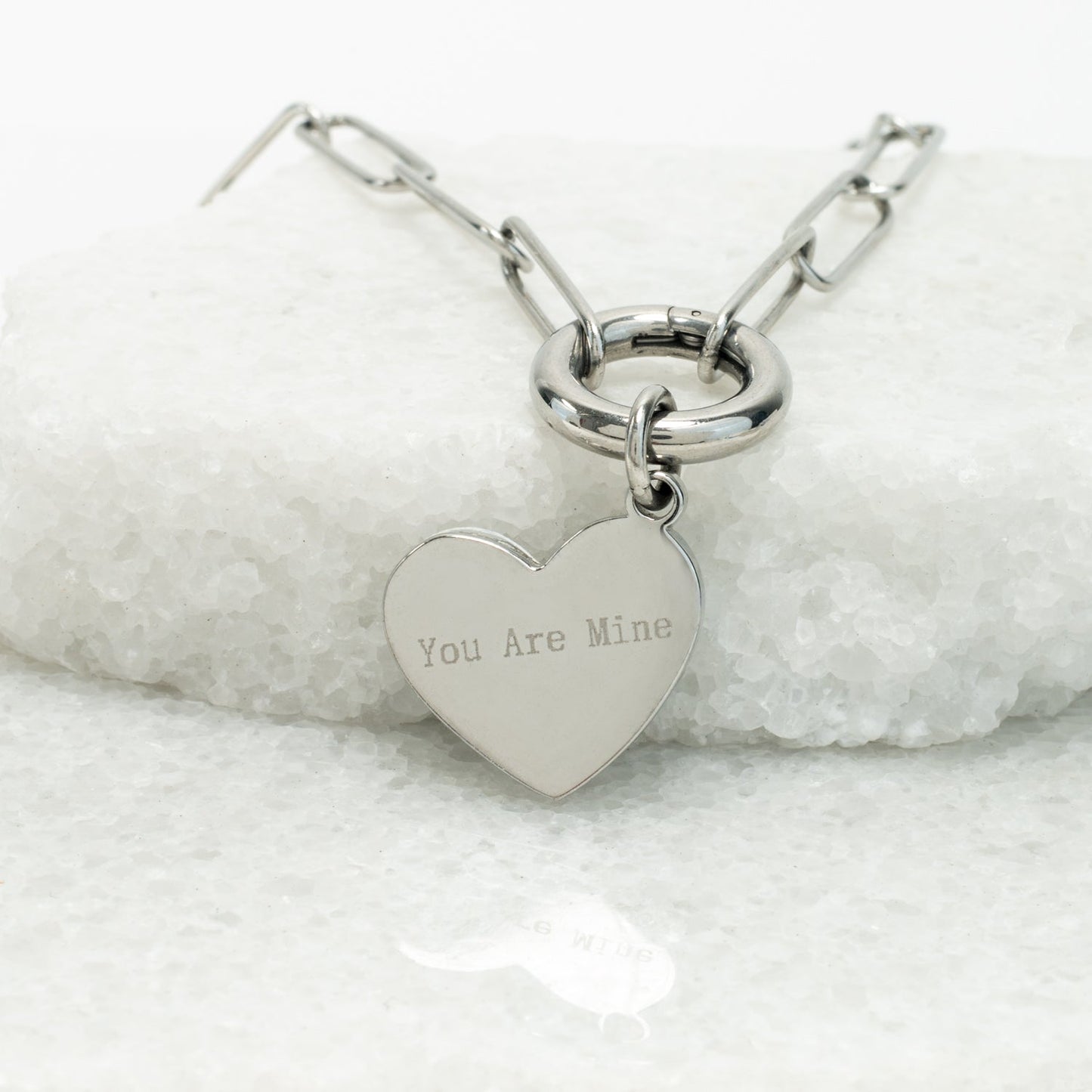 Heart of Mary Necklace Silver