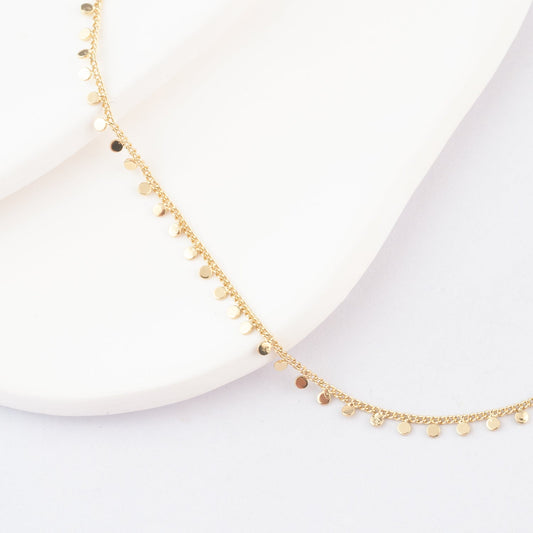 Beautiful gold necklace, simple gold necklace, gold necklace with circles, layering necklace, present ideas for xmas, online gifting