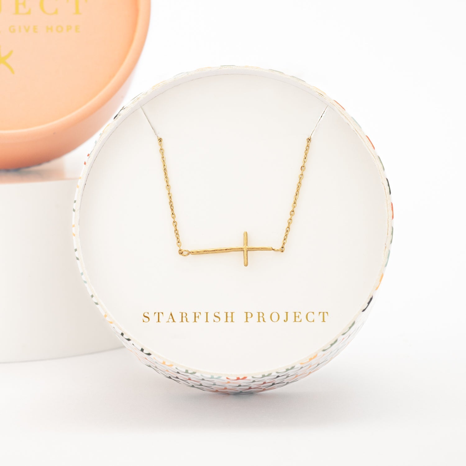 Golden cross necklace, Starfish Project gift box, necklace with cross pendant, Mother's day gift ideas, jewelry websites