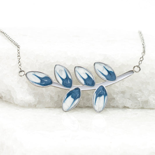 Hope Grows Necklace in Silver & Blue