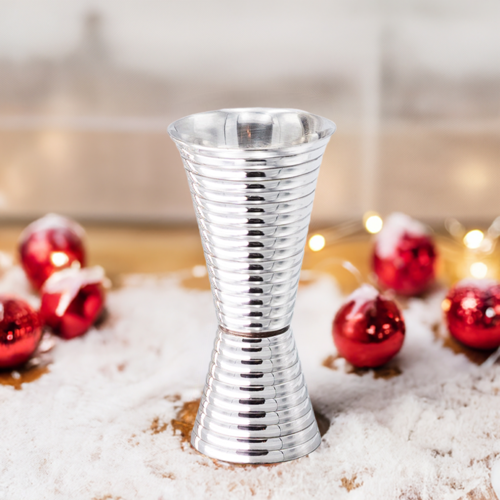 Fluted Silver Double Side Jigger