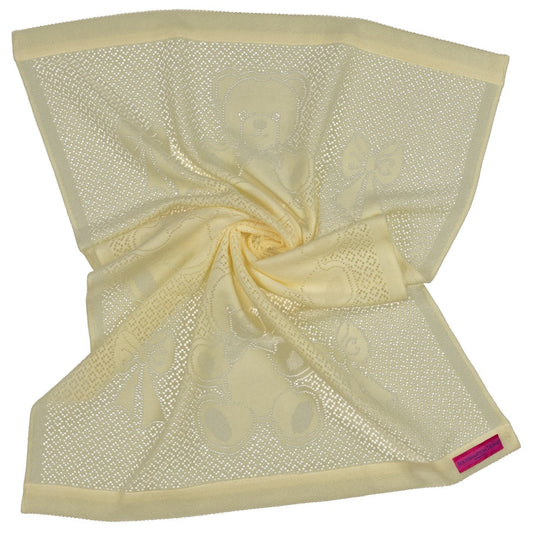 Southampton Home Lace Weave Bears & Bows Baby Blanket - Yellow