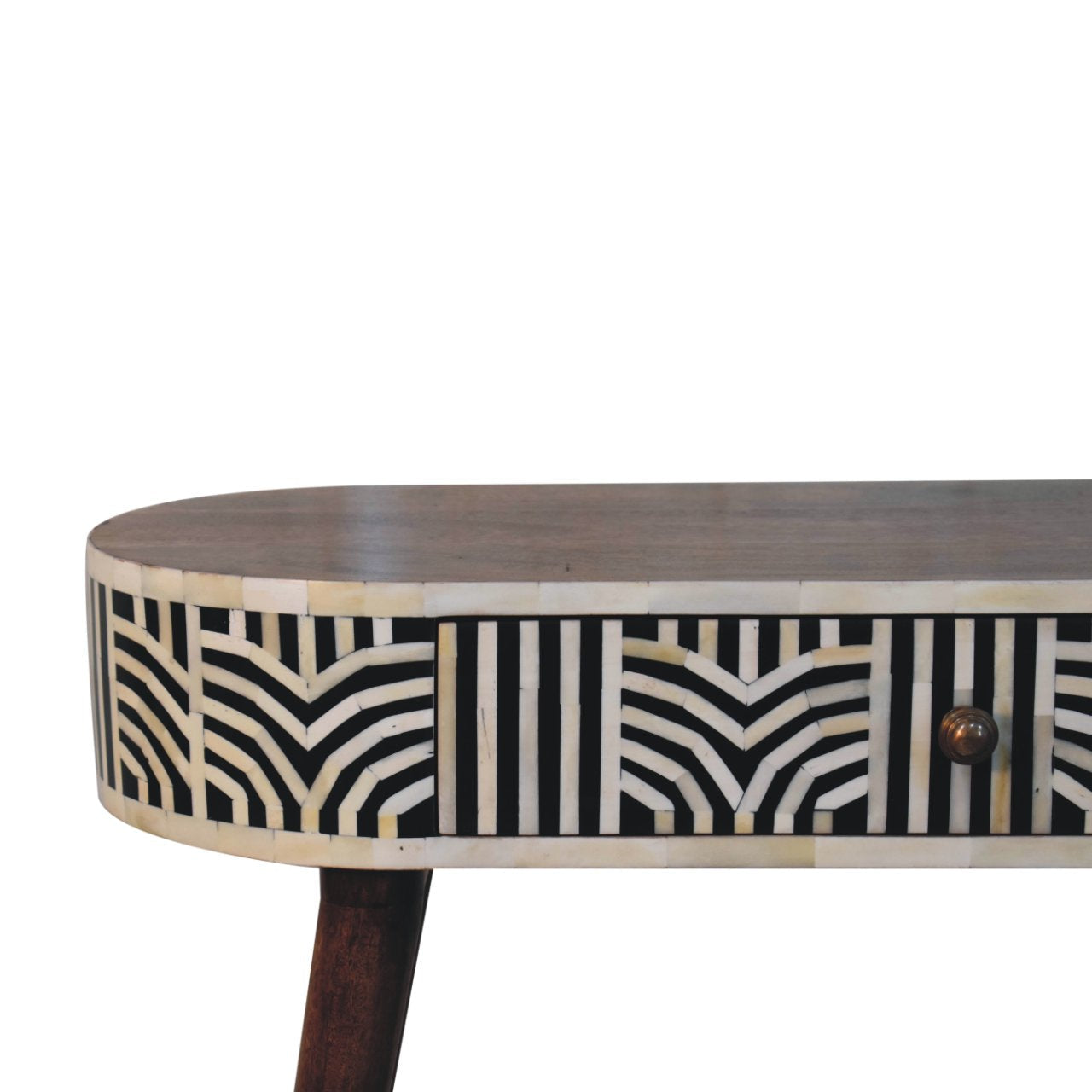 Solid Wood Honey Caramel Edessa Bone Inlay Console Table