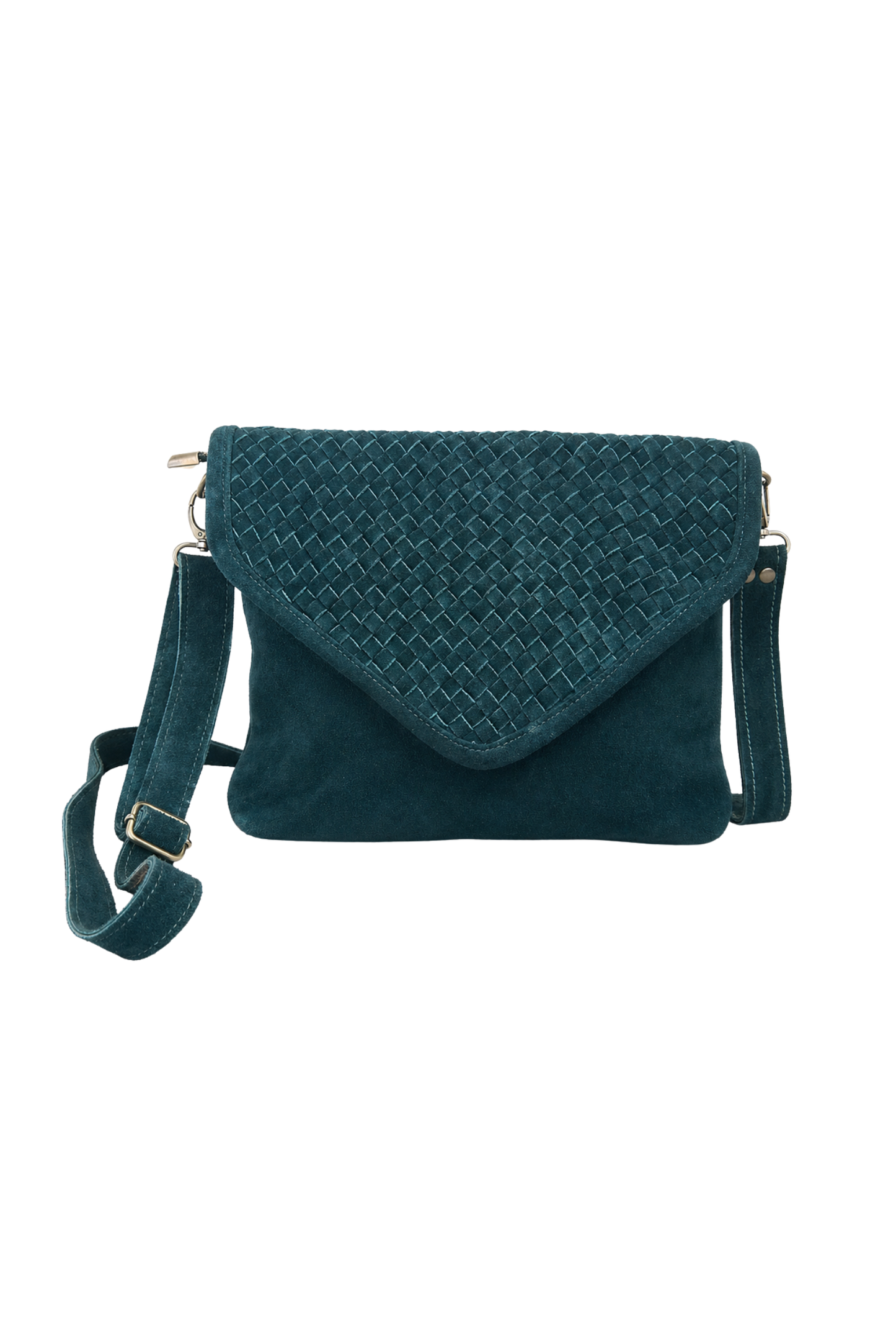 Teal Suede Woven Everyday Bag