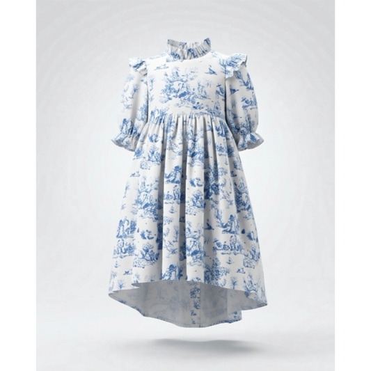 Aoki Dress-Blue Toile
