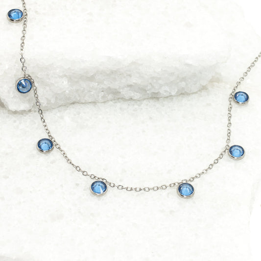 Guiding Lights Necklace in Silver & Blue
