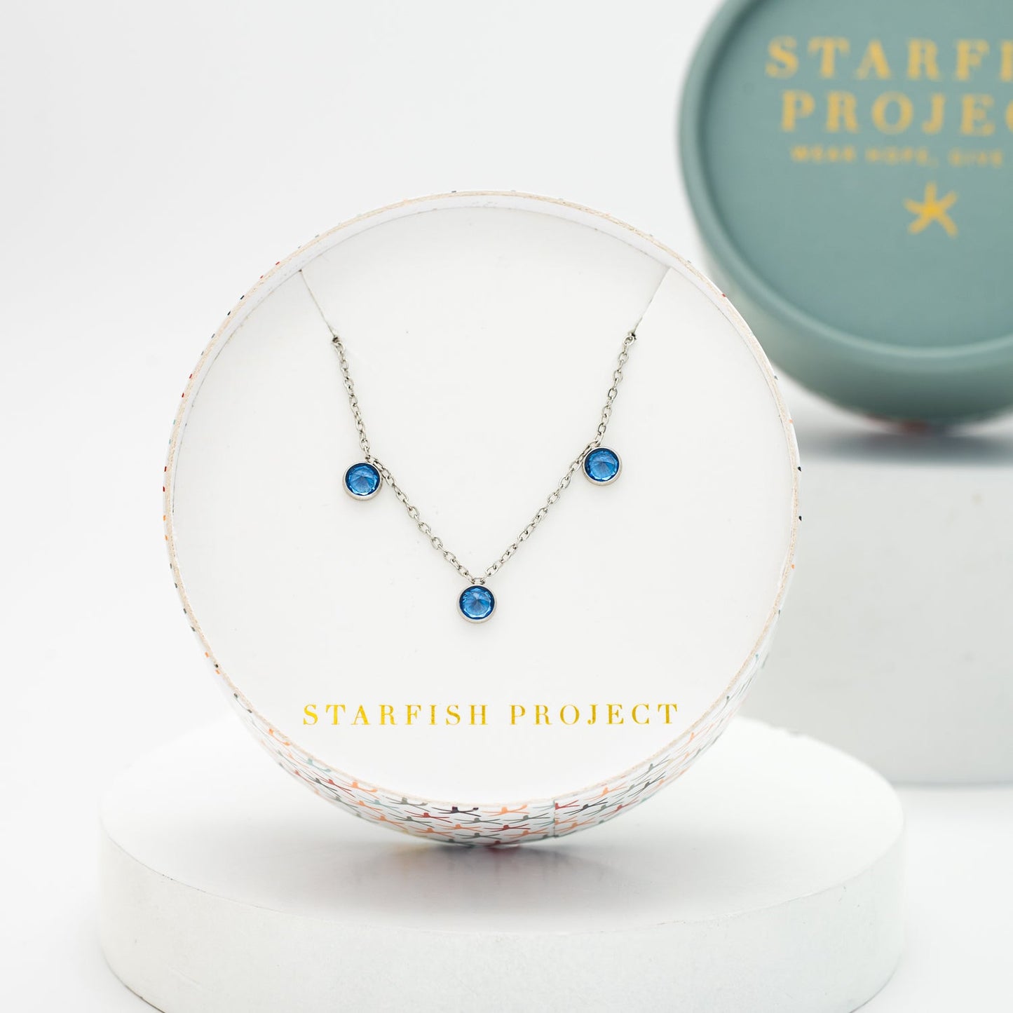 Guiding Lights Necklace in Silver & Blue