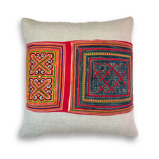 Hmong & Hemp Throw Pillow Cover