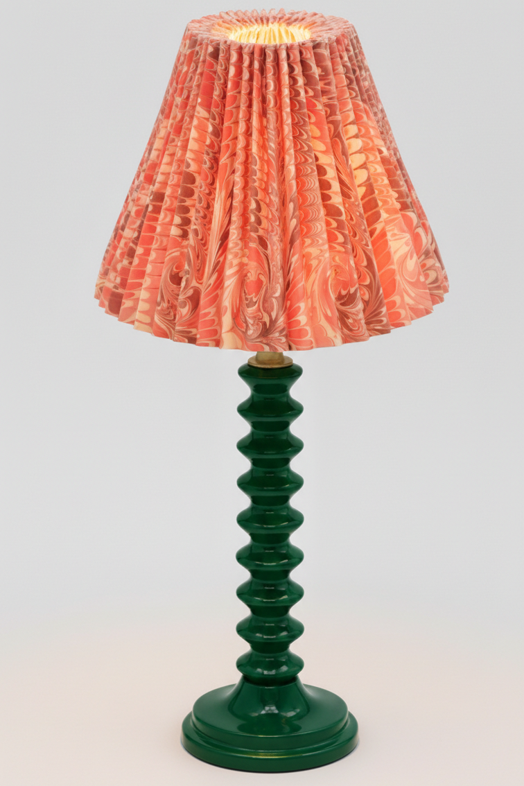 10" Pleated Empire Lampshade —  Hand-Marbled