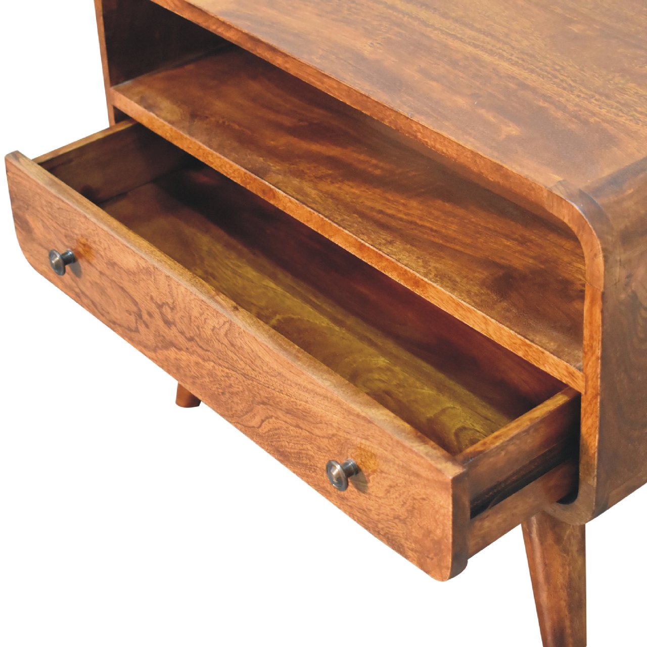 Solid Wood Mini Curved Media Unit