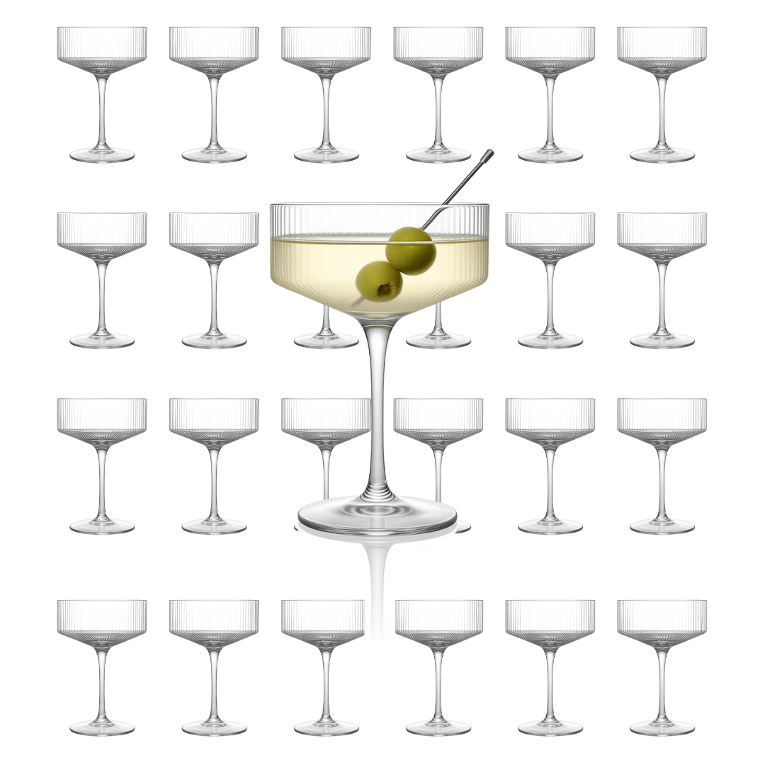 Clear Ribbed Martini Coupe Glass