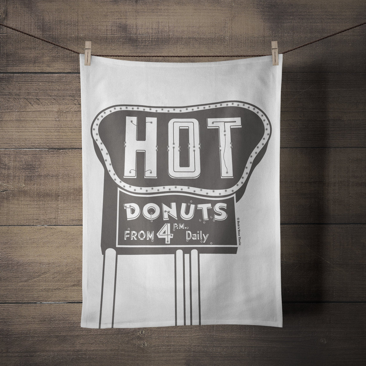 Vintage Hot Donuts Tea Towel