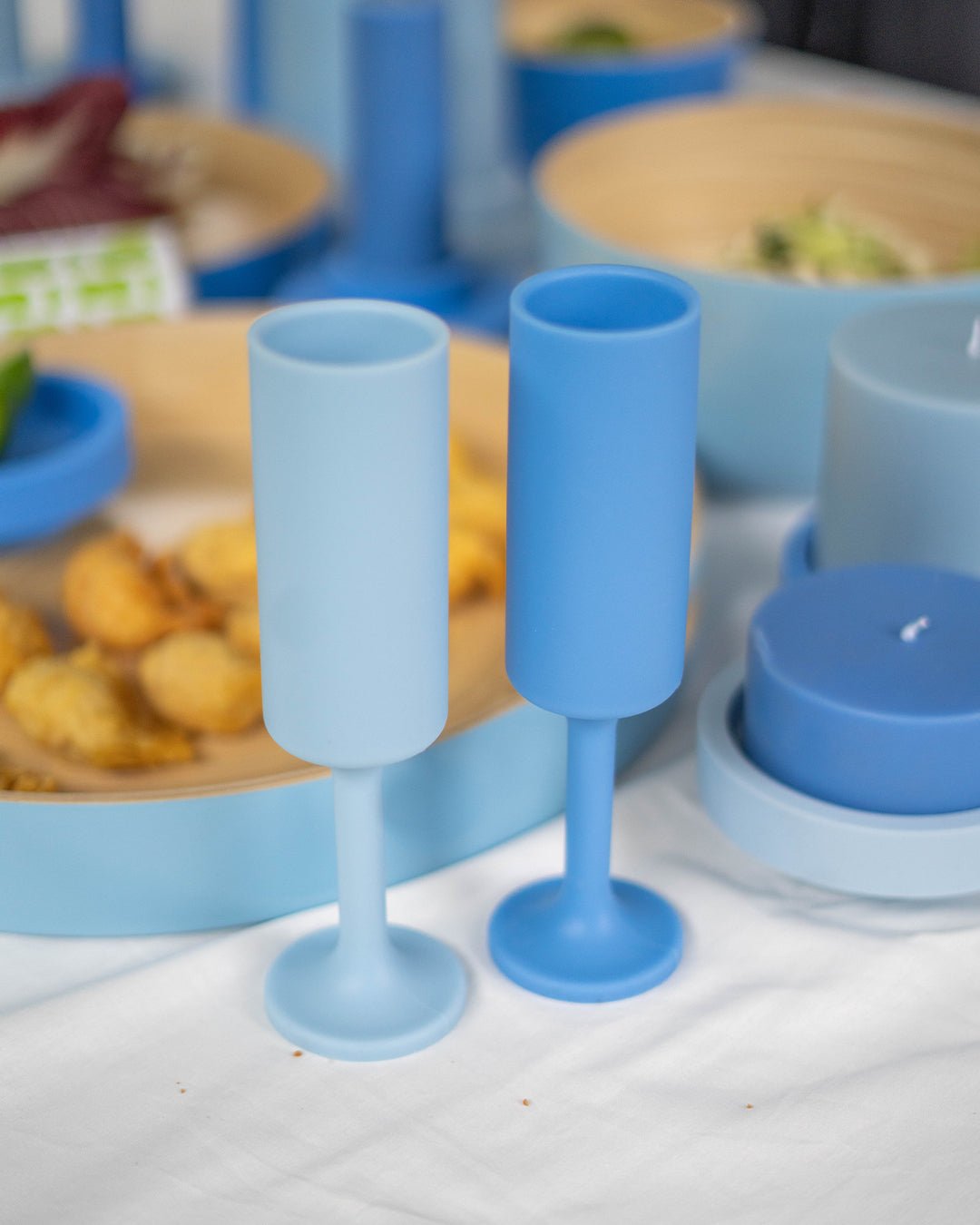 sky + kingfisher | seff | silicone unbreakable champagne flute
