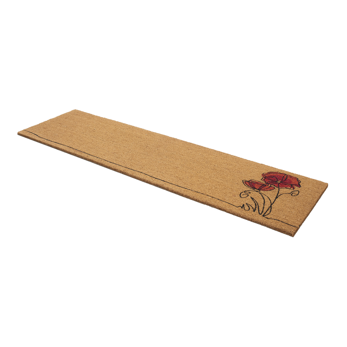 Red Flower Coir Doormat