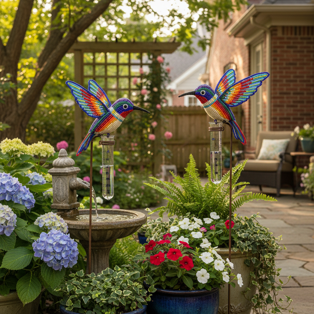 Rain Gauge, Hummingbird (Set of 2)