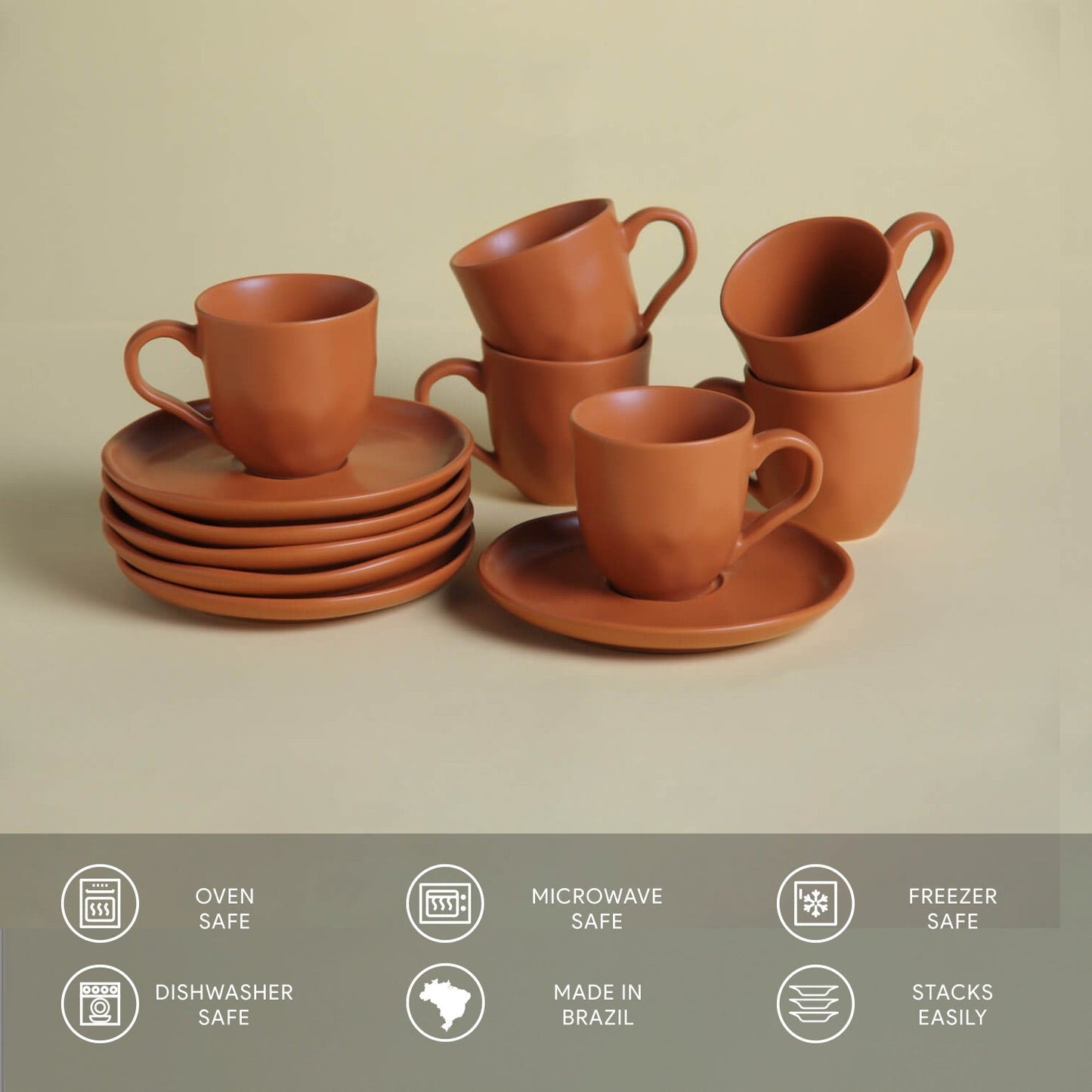 Coffee Cup & Saucer Set of 6