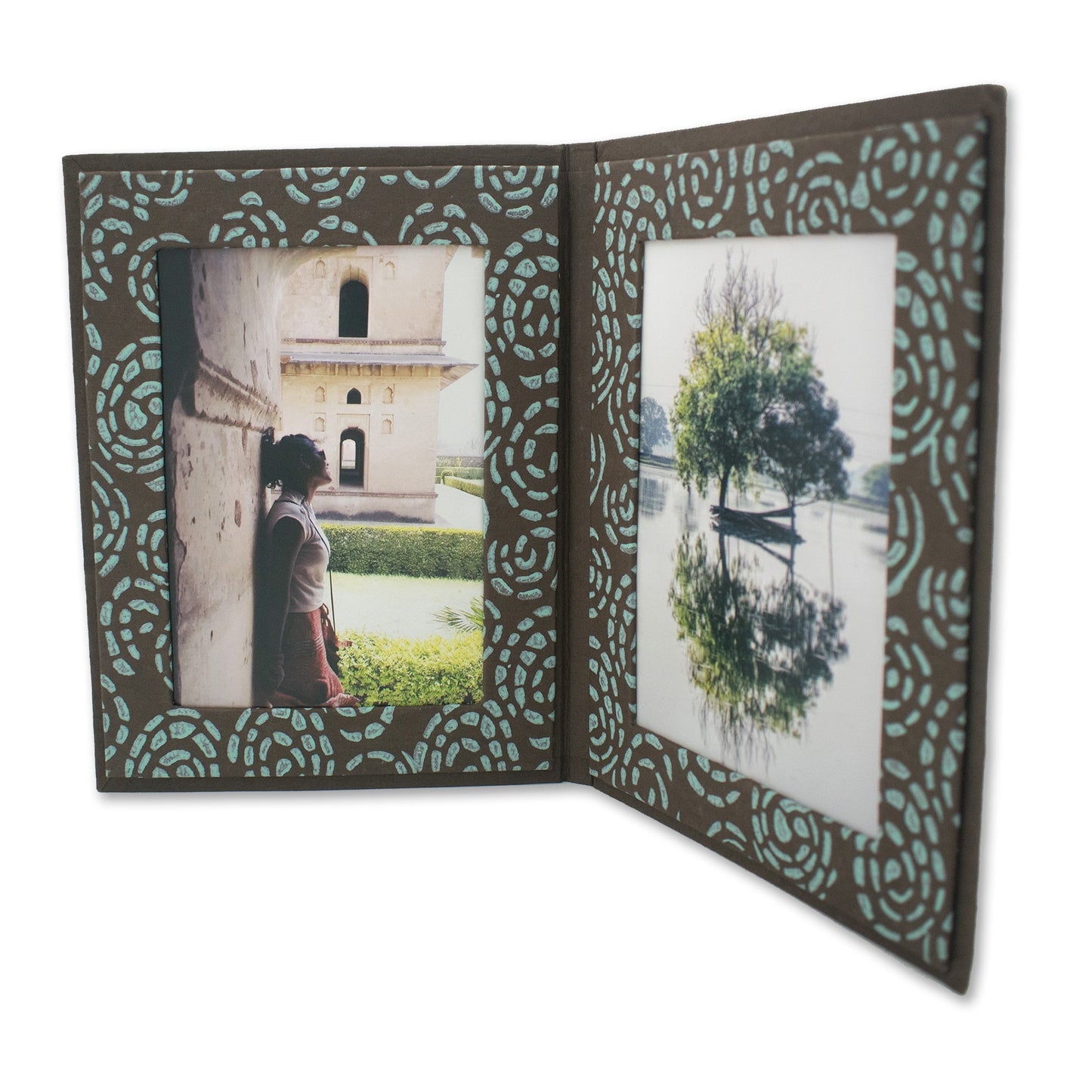 Double Photo Frames | Handmade | Upcycled Tree-Free Paper | Fair Trade | Set of 5