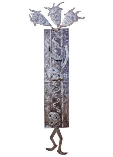 Ghede Voodoo Metal Art Haitian Sculpture 10.5" x 32" x 1"