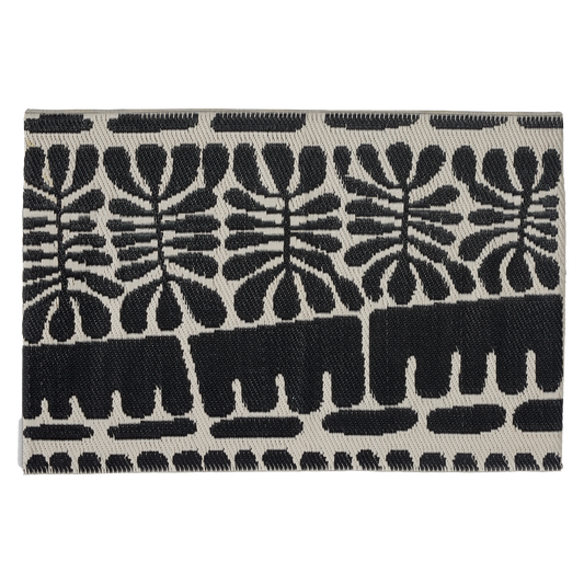 Serowe Black Outdoor Doormat - 24" x 36" Non-Slip, Recycled Plastic