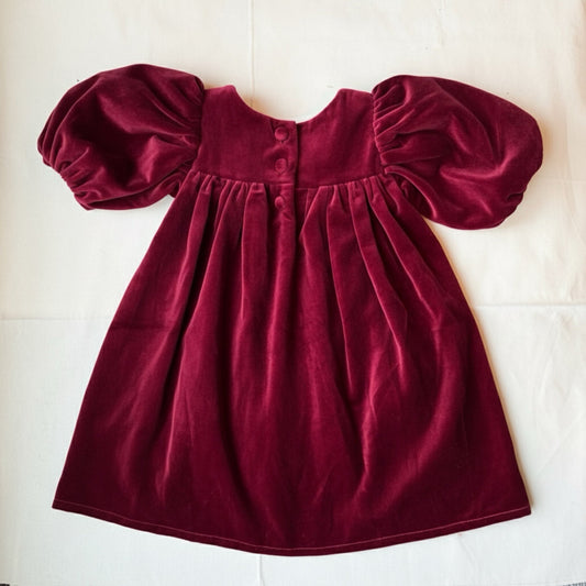 Rosemoor Dress |  Winterberry Red  Cotton Velvet