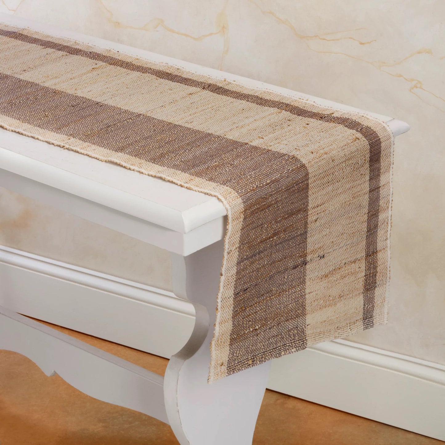 Banana Stem Fiber Table Runner | Handwoven | Fair Trade | Biscotti Strata