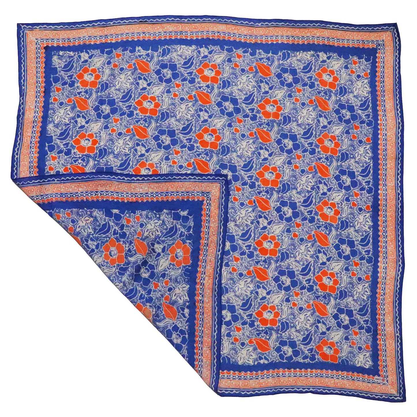 Large 39" Hand Dyed Batik Bandana, 100% Soft Cotton, Sunset Sky