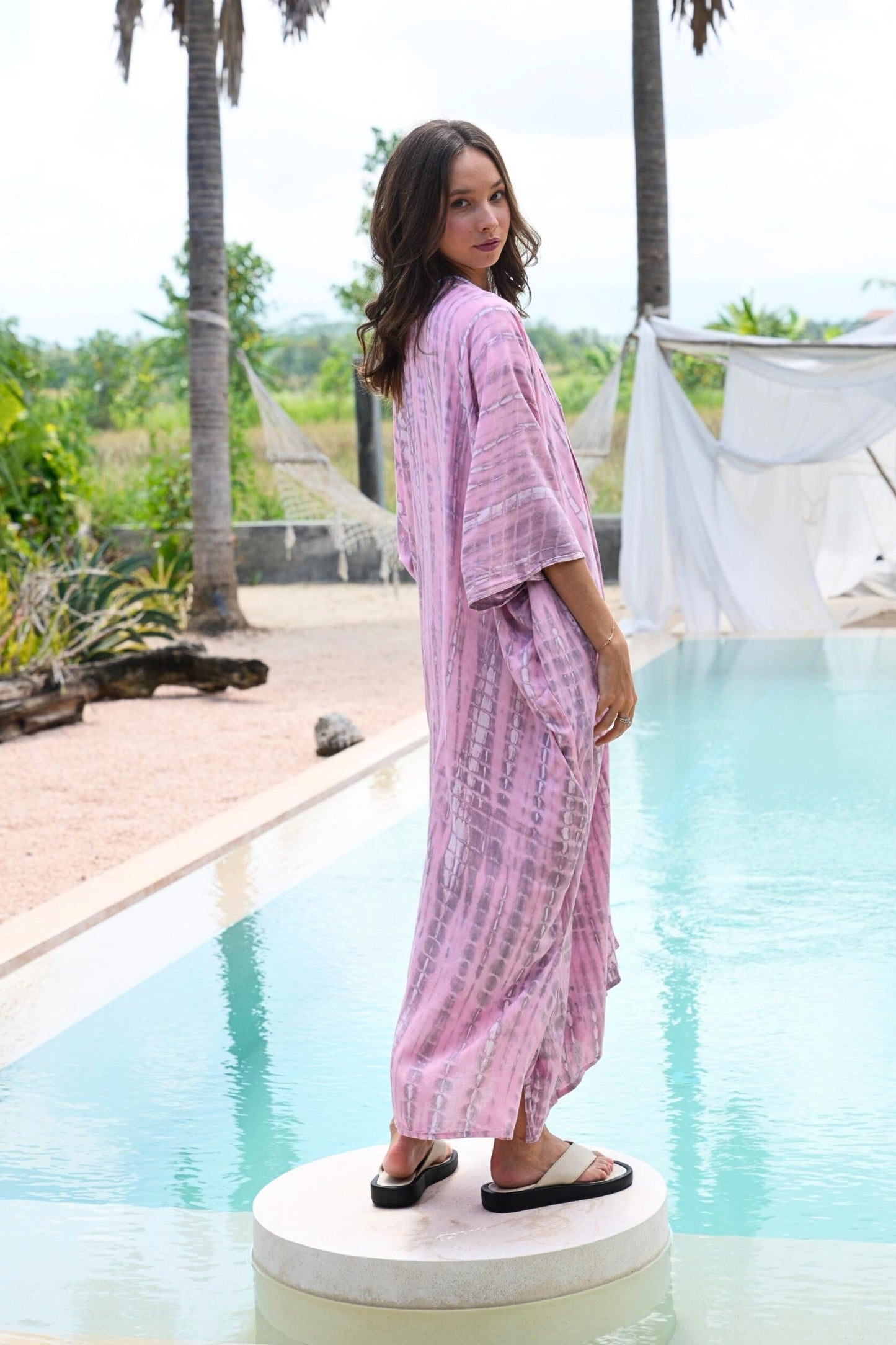 Sara Hand Dyed Kimono in Pink