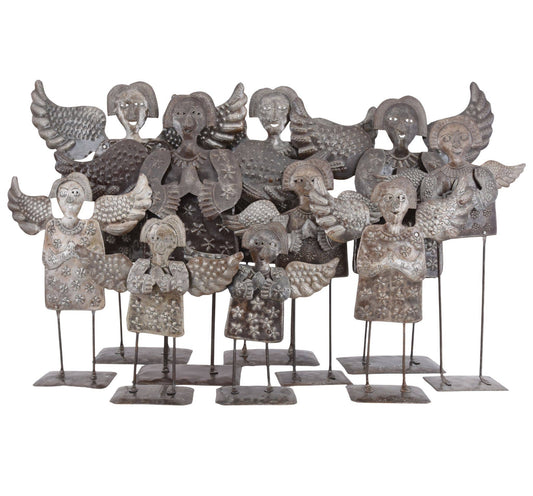 10 Primitive Standing Metal Angels – Handmade Holiday Decor
