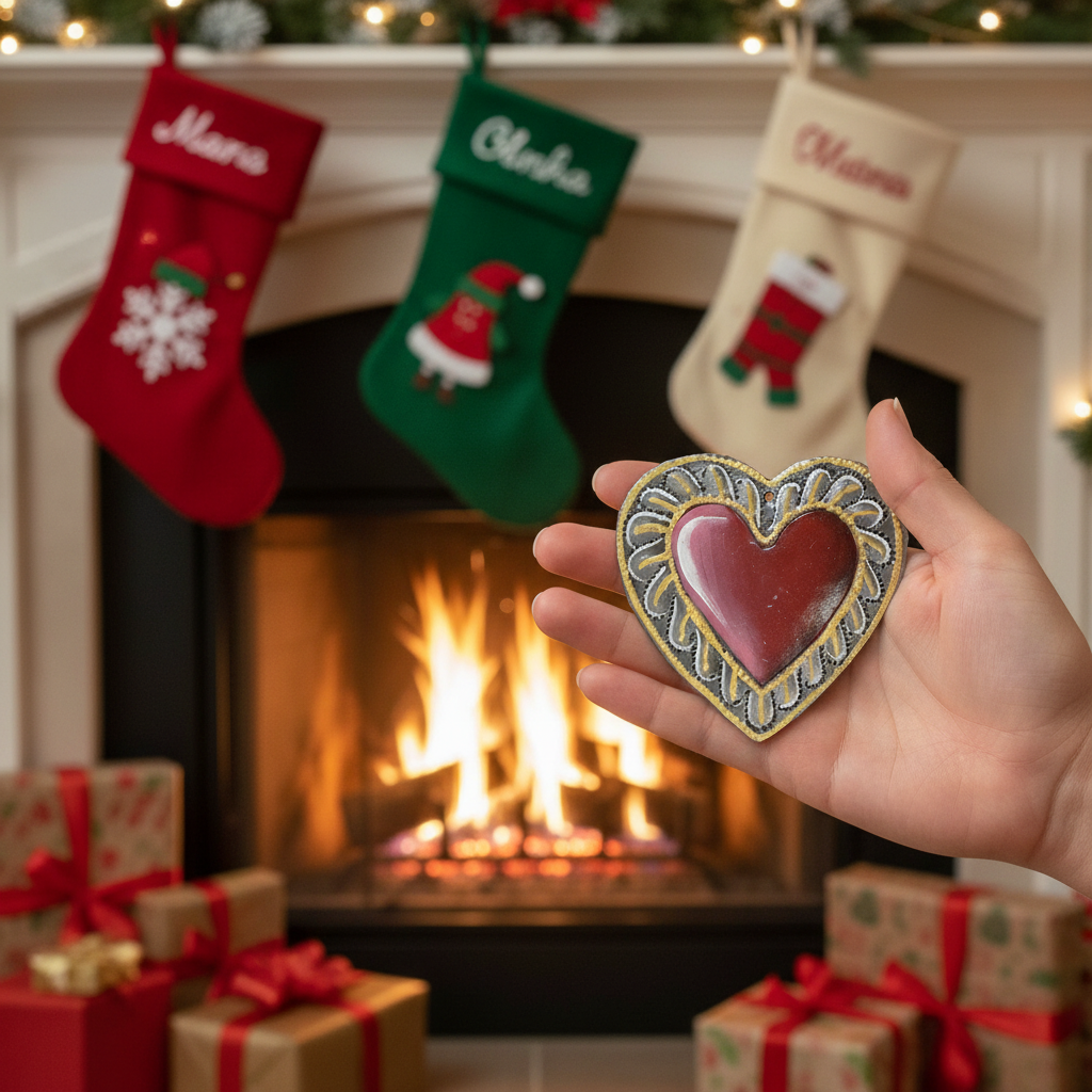 Red Painted Heart Ornament