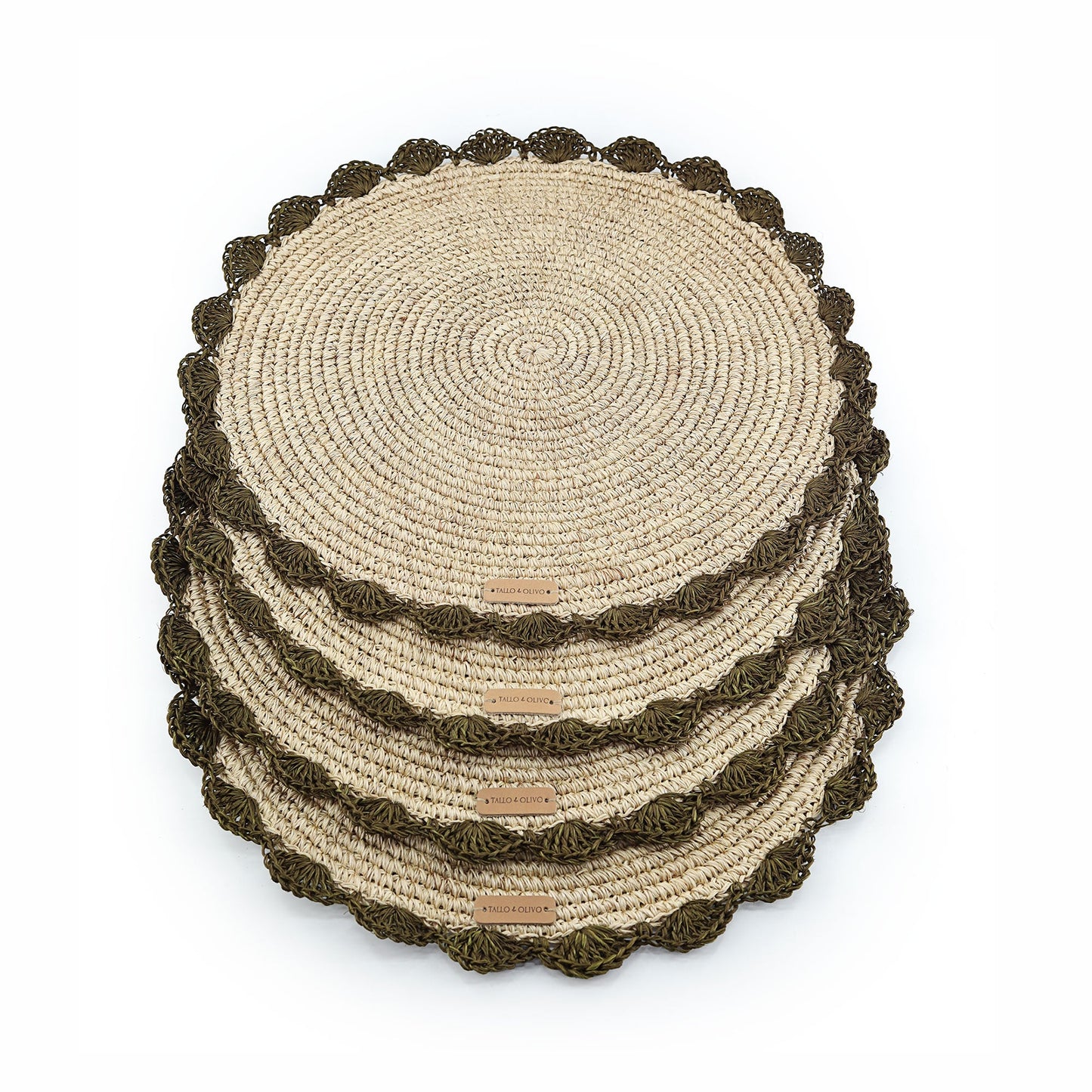 S/4 Hand Crocheted Round Placemat